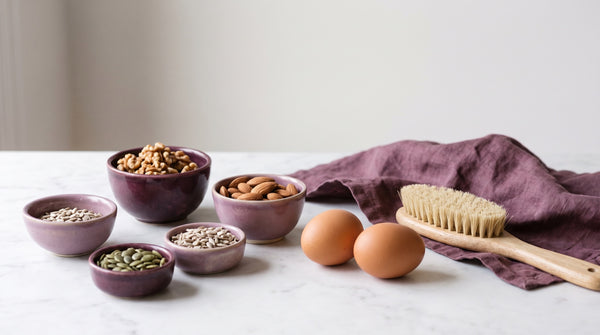 Noci, mandorle e semi in ciotoline di ceramica