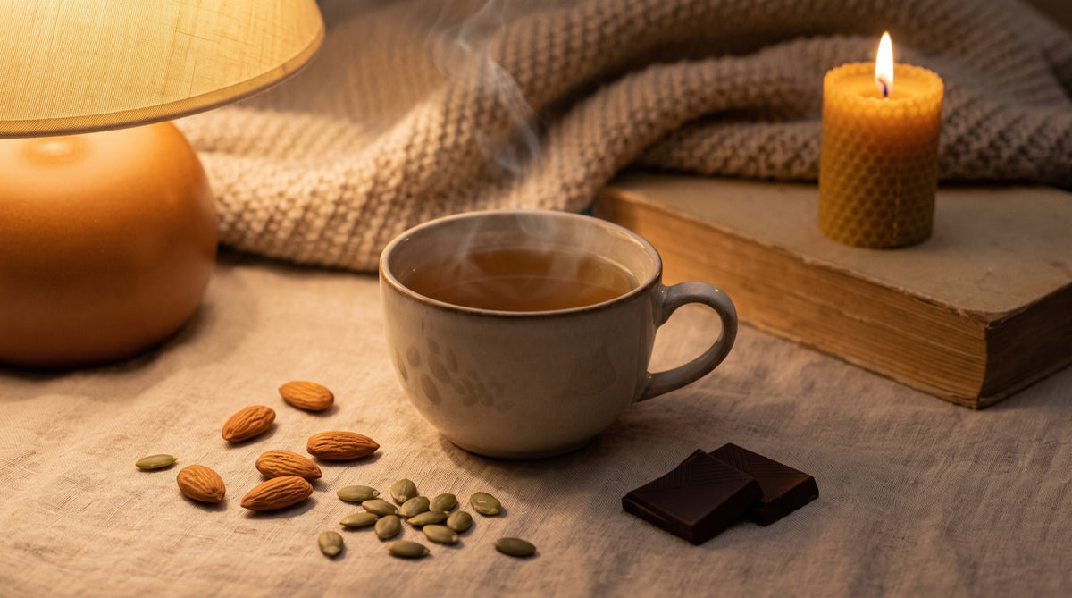 Tisana serale, mandorle e semi di zucca per il relax prima del sonno