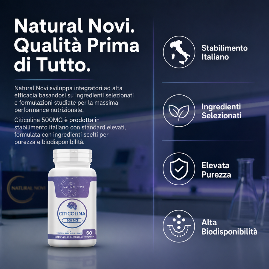 Flacone Citicolina 500 mg Natural Novi con Zinco e Vitamine del gruppo B, 60 compresse — foto 7