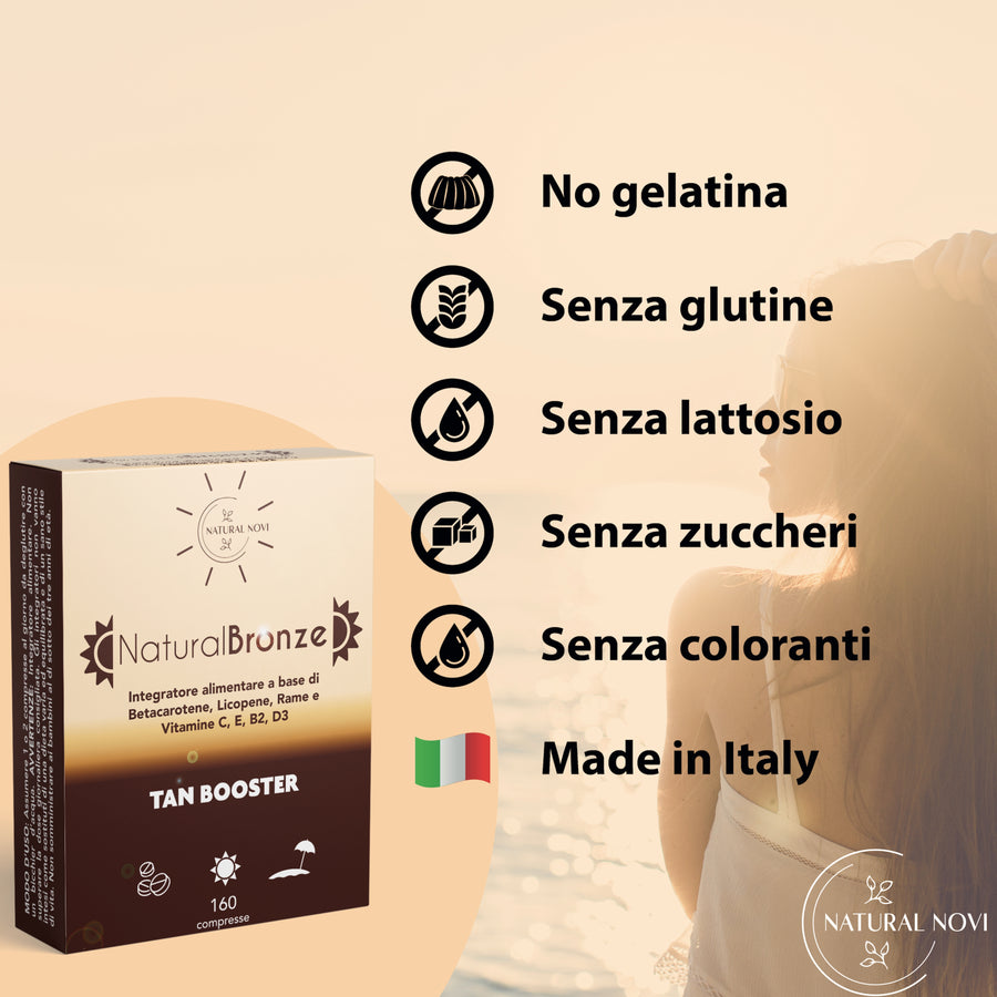 Confezione NaturalBronze Natural Novi, integratore abbronzatura al Betacarotene con 160 compresse — foto 5
