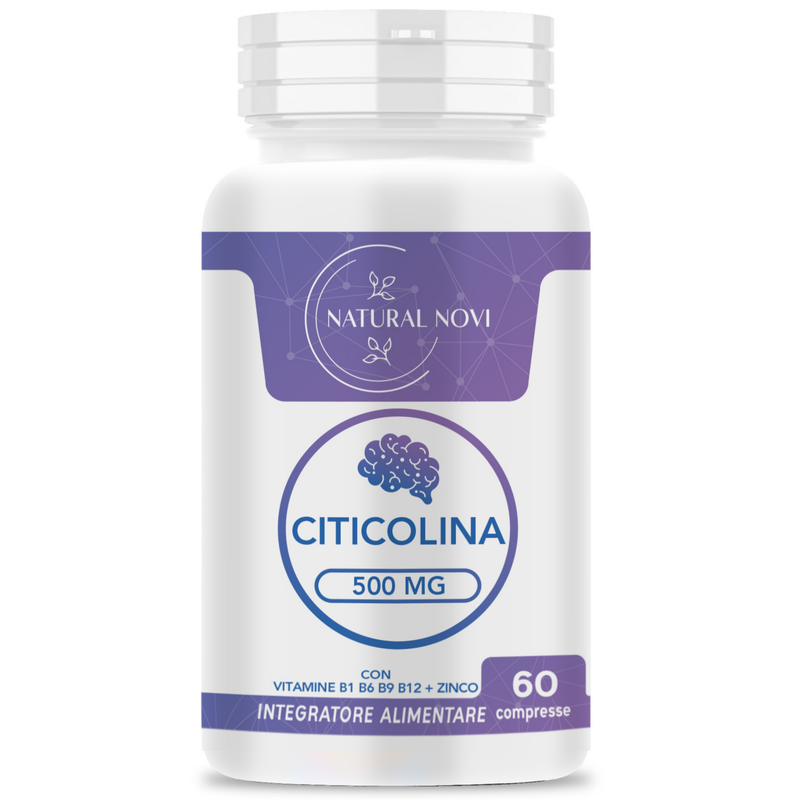 Citicolina 500 mg con Zinco e Vitamine B | 60 Cpr Memoria e Focus