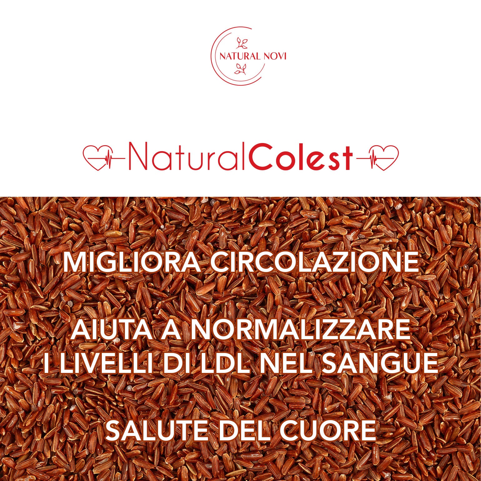 Riso Rosso Fermentato NaturalColest 160 Compresse | oltre 5 MESI di fornitura | Con COENZIMA Q10 | 2,9mg Monacolina | Senza Glutine | Made in Italy