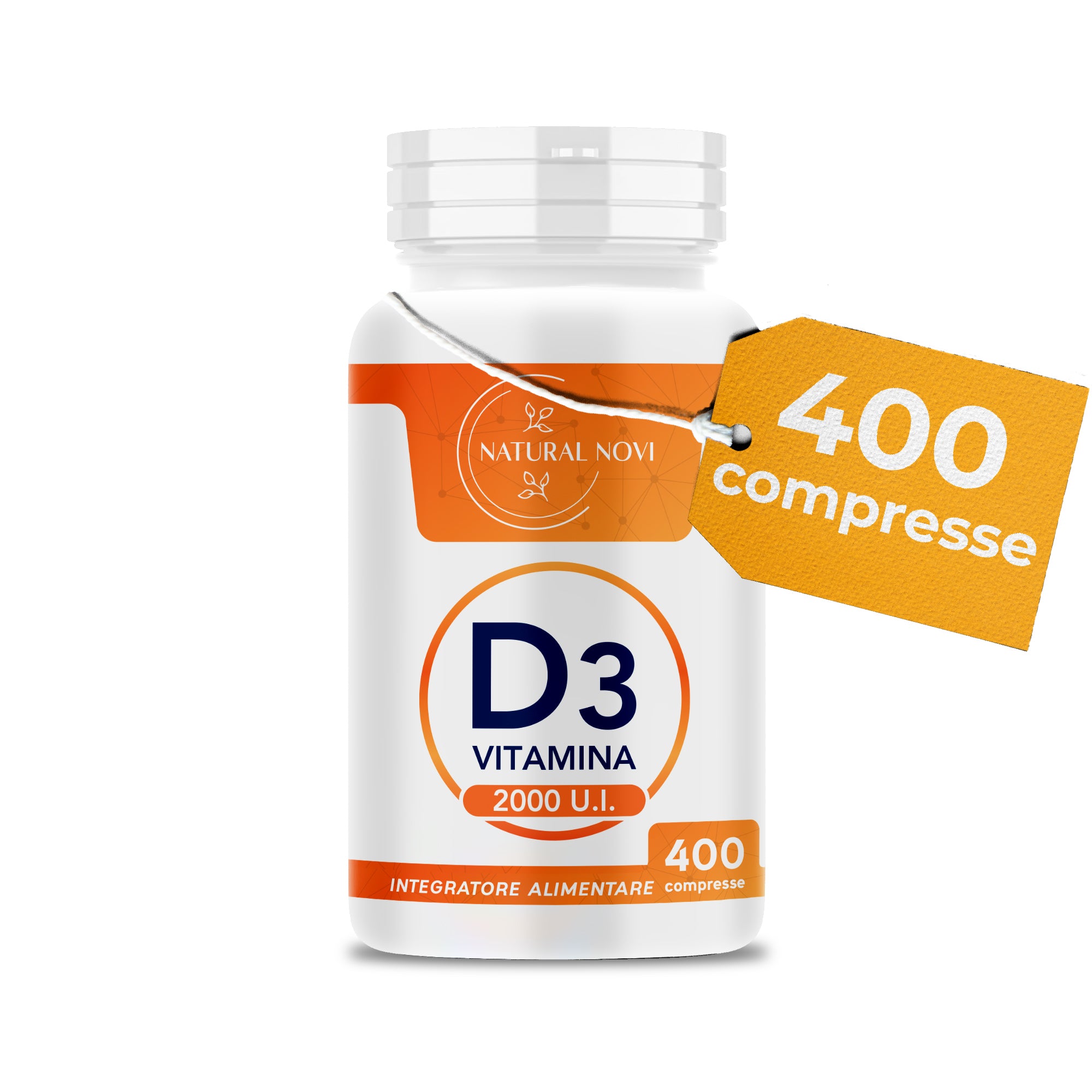 Vitamina D 2000 UI 400 compresse ALTO DOSAGGIO (oltre 1 anno di scorta) VITAMINA D3 al supporto di sistema immunitario, muscoli, denti, ossa