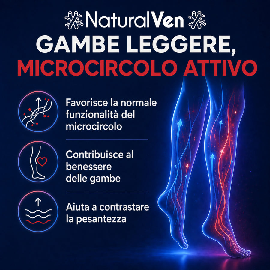 Confezione NaturalVen Natural Novi: integratore con Diosmina, Esperidina, Bromelina, Ippocastano e Vite Rossa per il microcircolo — foto 2