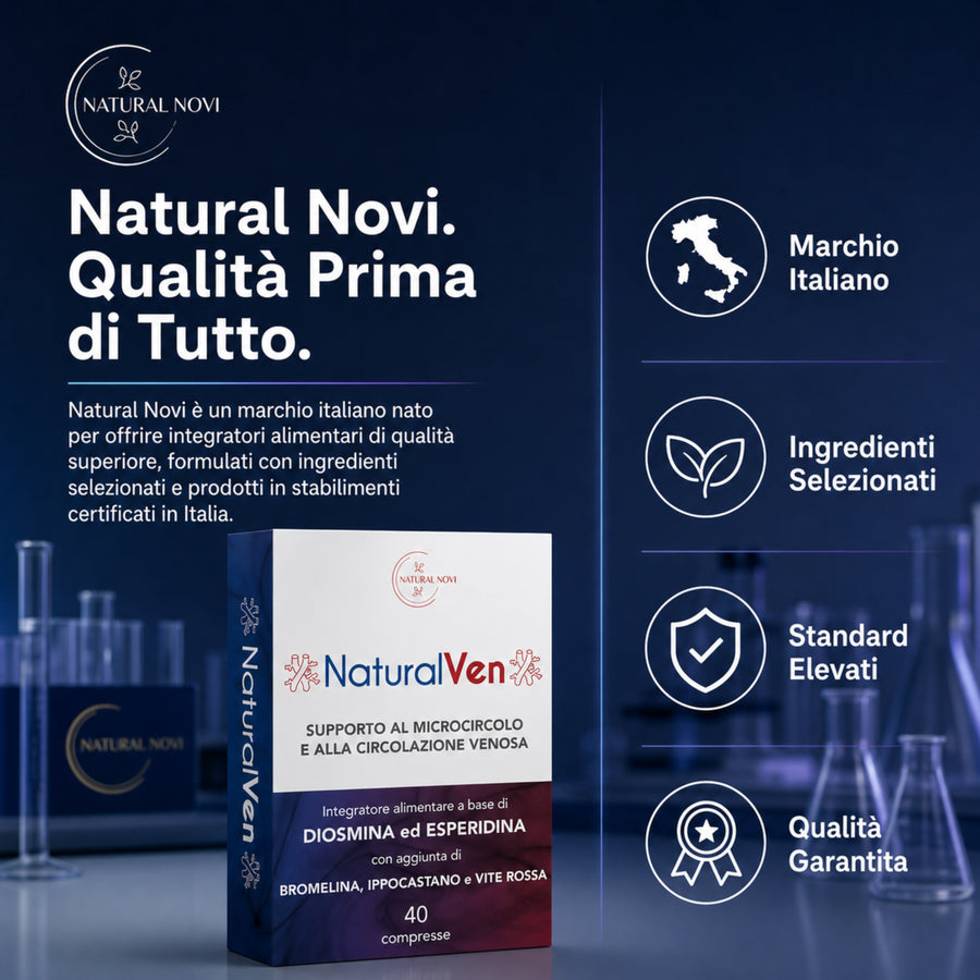Confezione NaturalVen Natural Novi: integratore con Diosmina, Esperidina, Bromelina, Ippocastano e Vite Rossa per il microcircolo — foto 6