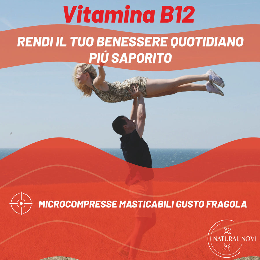 Confezione Vitamina B12 1000 mcg Natural Novi con 160 micro compresse masticabili al gusto fragola — foto 5