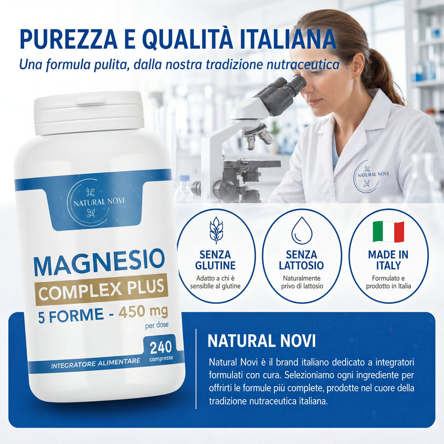 Barattolo Magnesio Complex Plus Natural Novi con 5 forme di magnesio, 240 compresse — foto 4