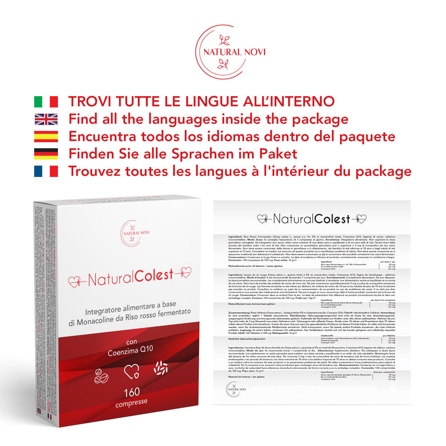 Confezione Riso Rosso Fermentato NaturalColest Natural Novi con 160 compresse, oltre 5 mesi di fornitura — foto 5