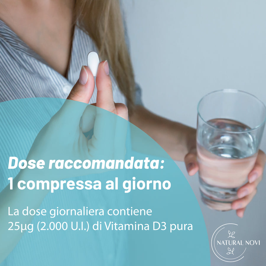 Flacone Vitamina D3 2000 UI Natural Novi, 400 micro compresse, oltre un anno di scorta — foto 5