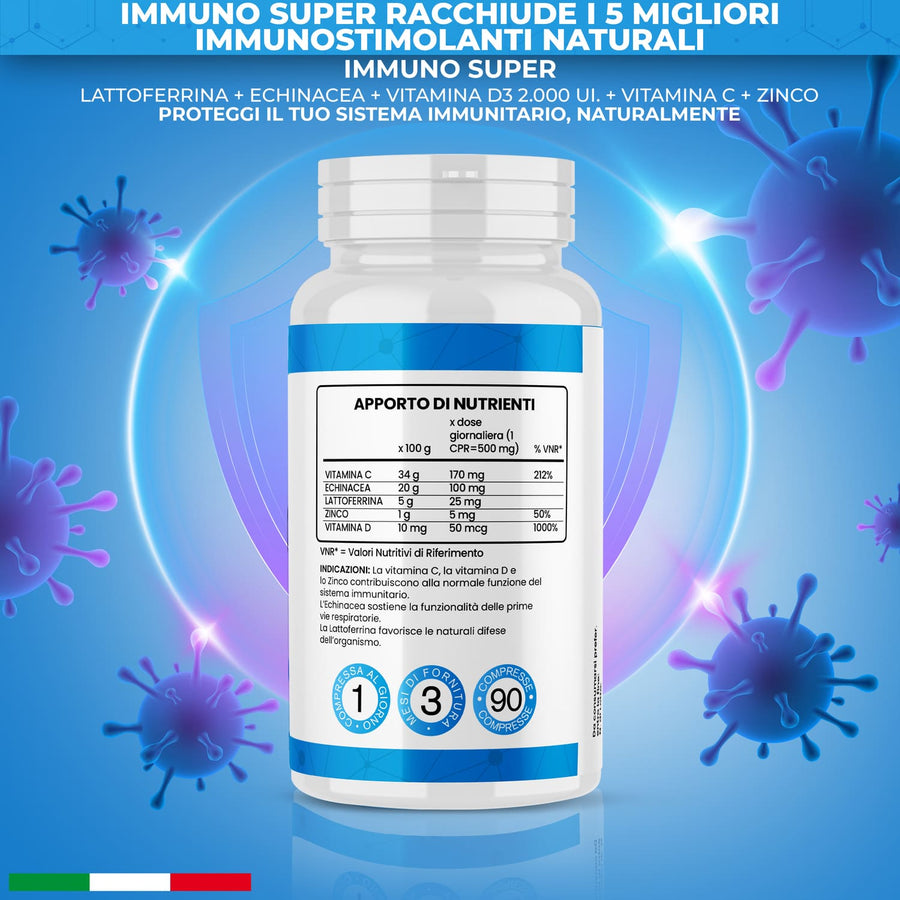 Barattolo Immuno Super Lattoferrina Pura Natural Novi con 90 compresse, 3 mesi di fornitura — foto 7