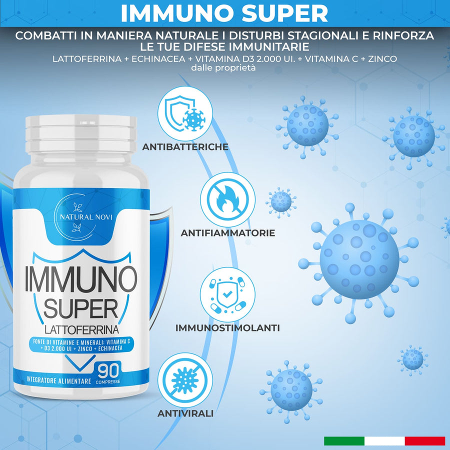 Barattolo Immuno Super Lattoferrina Pura Natural Novi con 90 compresse, 3 mesi di fornitura — foto 4